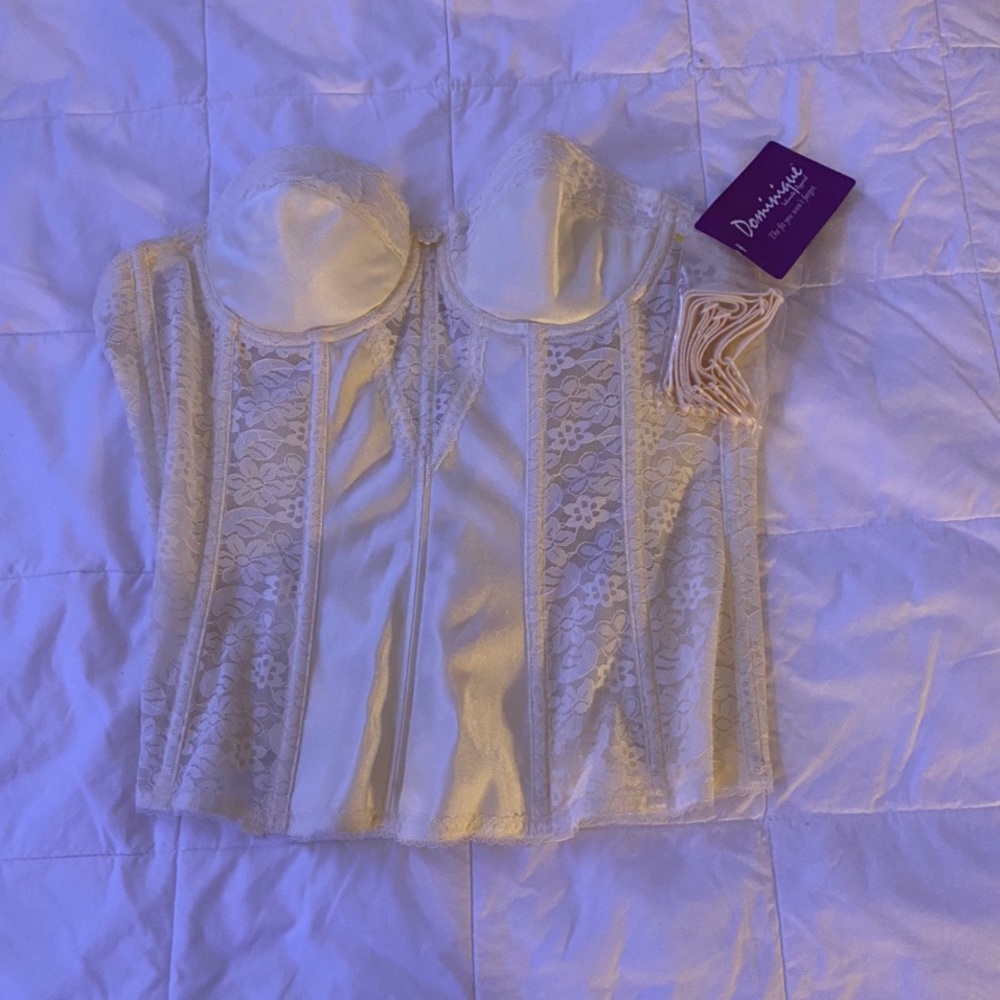 Dominique satin & lace torsolette